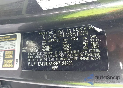 2023 Kia Sportage Lx из США, поврежденный, VIN KNDPU3AF8P7184225